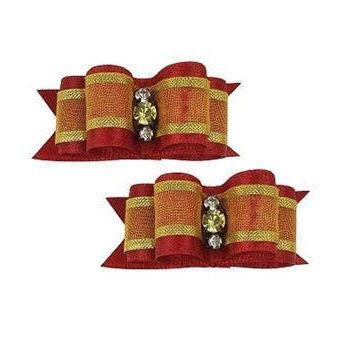 Red/Gold Hair Bow