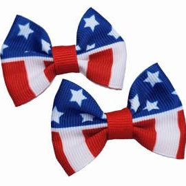 Patriotic Hair Bows - 2 per card