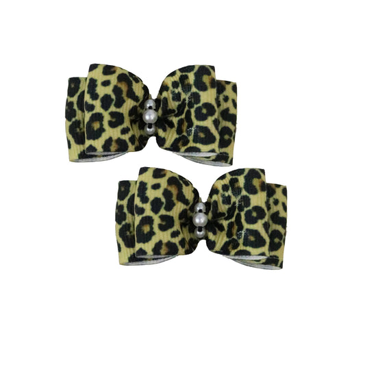 Leopard Hair Bows
