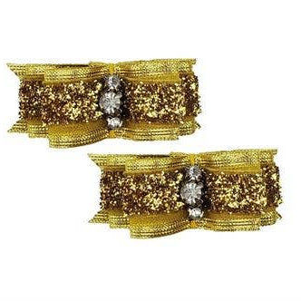 Gold Glitter Hair Bow