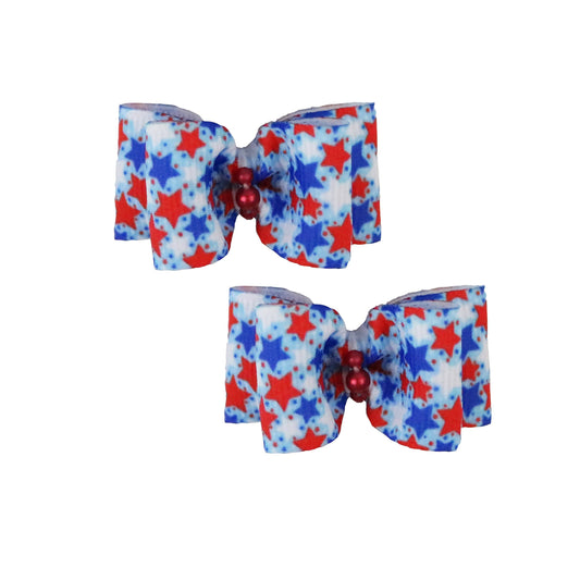 Patriotic Stars Hair Bows
