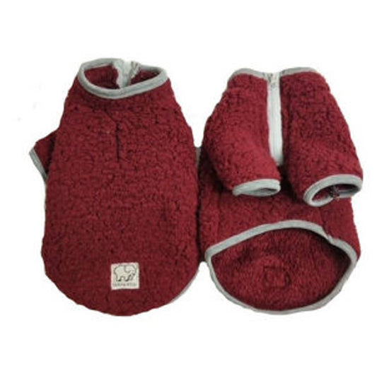 Half Zip Sherpa Fleece Burgundy