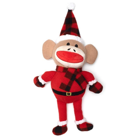 Buffalo Sock Monkey Santa Toy