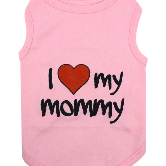 I Love Mommy Pink Dog T-Shirt