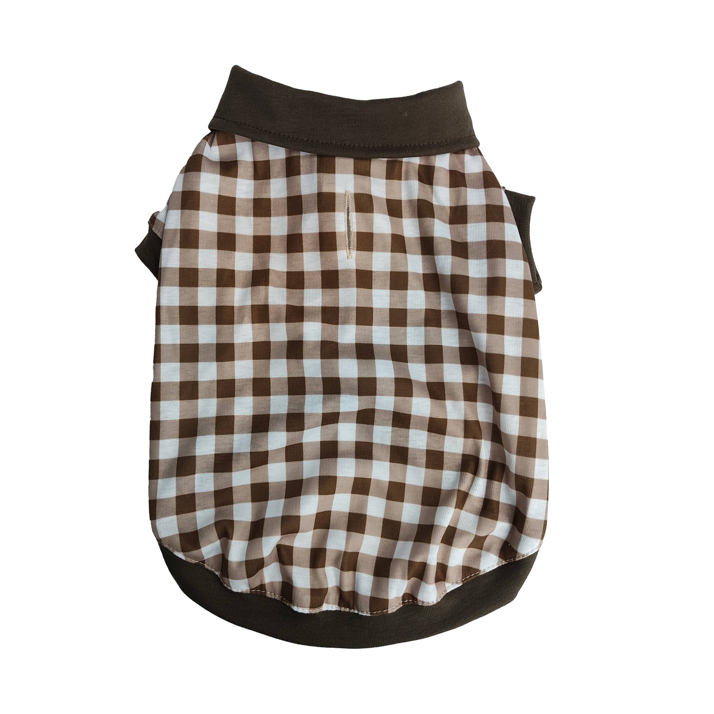 Brown Check Dog Polo