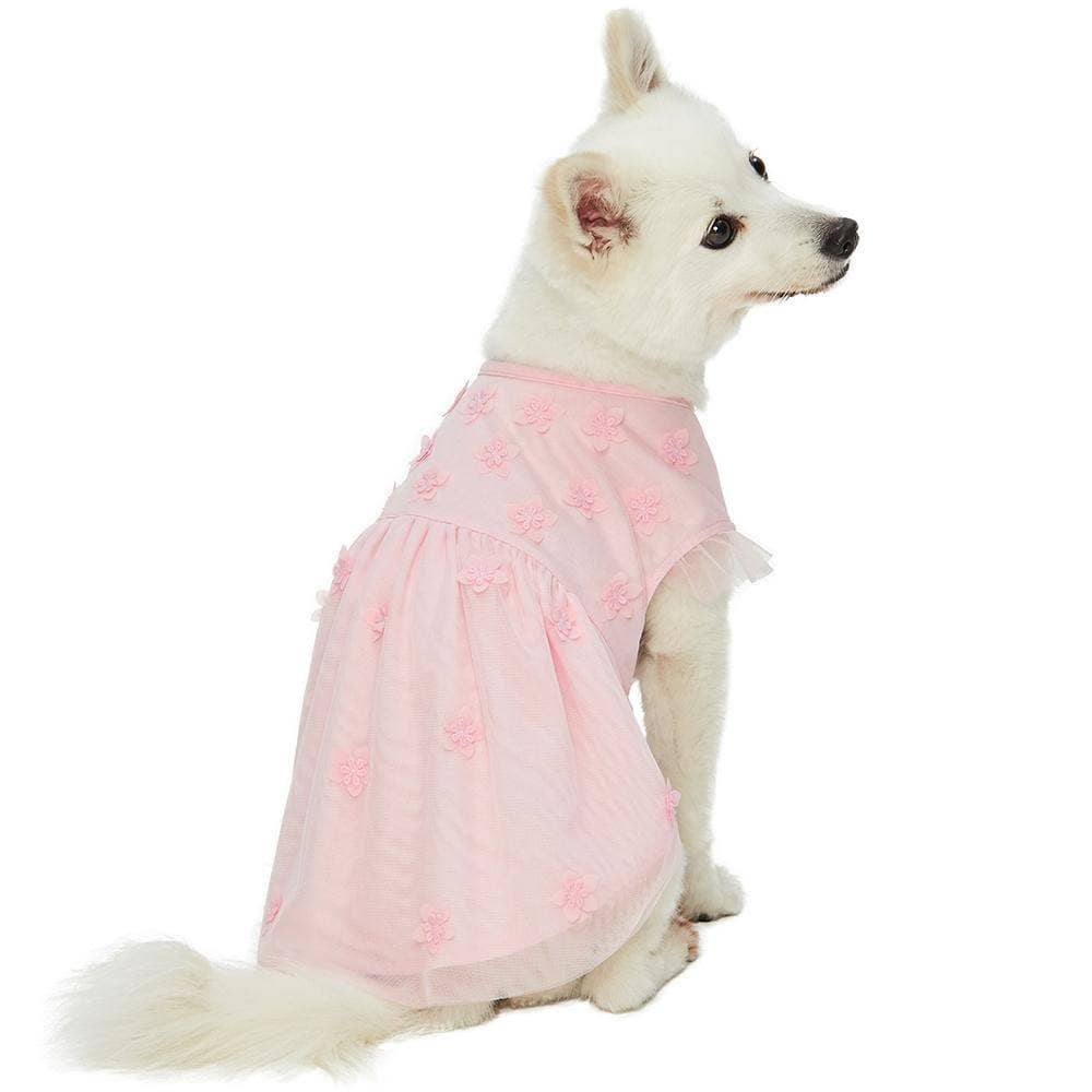 Princess Dog Tulle Dress with Dainty Flower