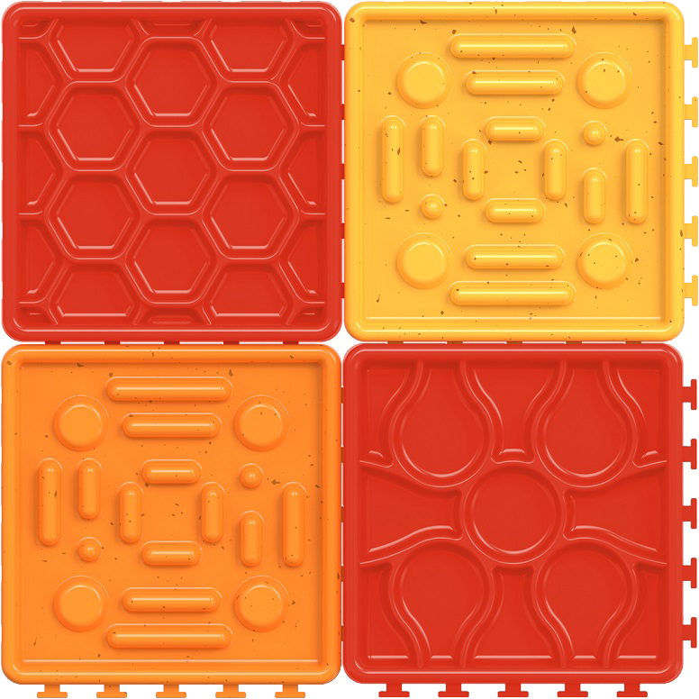 4 Piece Dog Lick Mat and Feeding Bowl w/ Interlocking Pieces