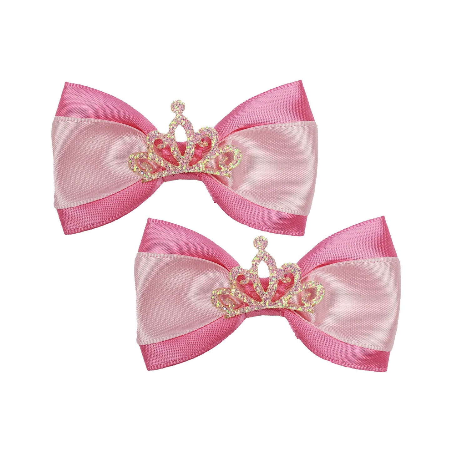 Pink & White with Tiara Hair Bows