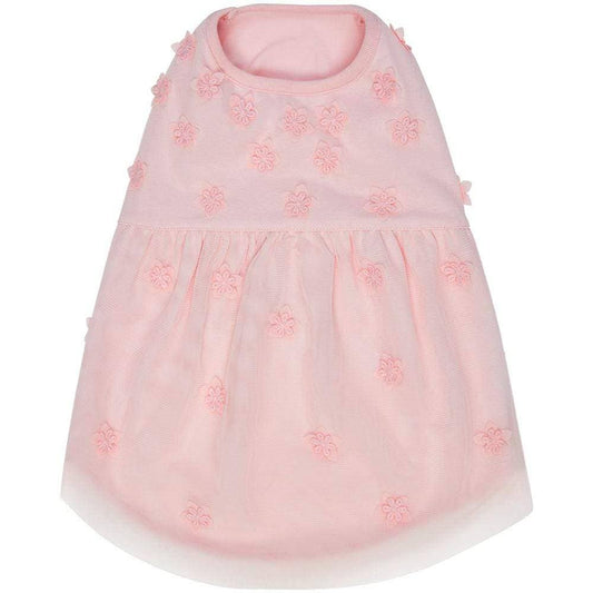 Princess Dog Tulle Dress with Dainty Flower
