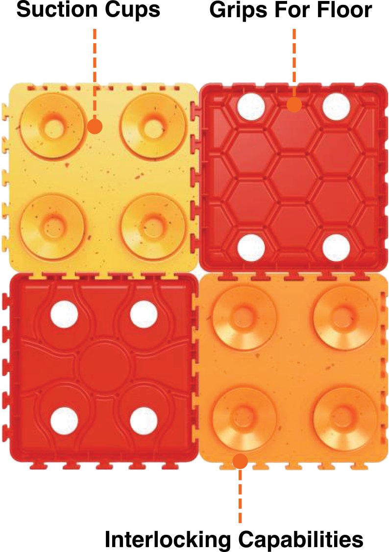 4 Piece Dog Lick Mat and Feeding Bowl w/ Interlocking Pieces