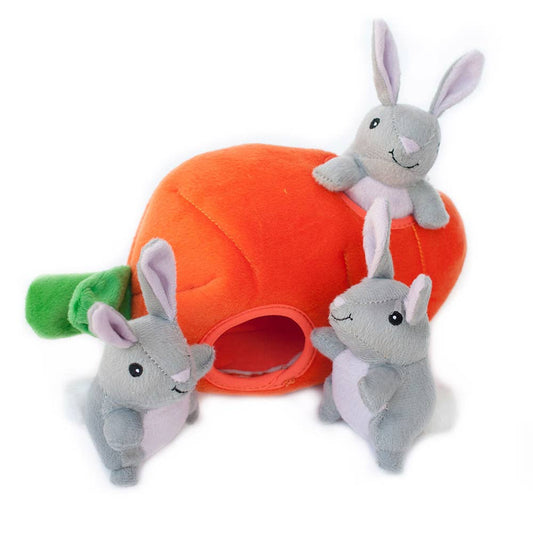 Zippy Burrow - Bunny 'n Carrot - Dog Toy
