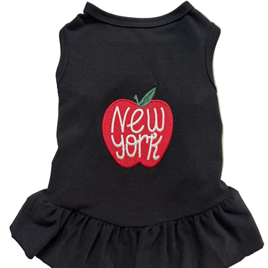 NYC Apple Embroidered Dress