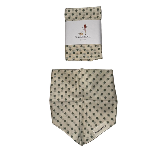 Shimmer & Co. Polka Dot Green Dog Bandana