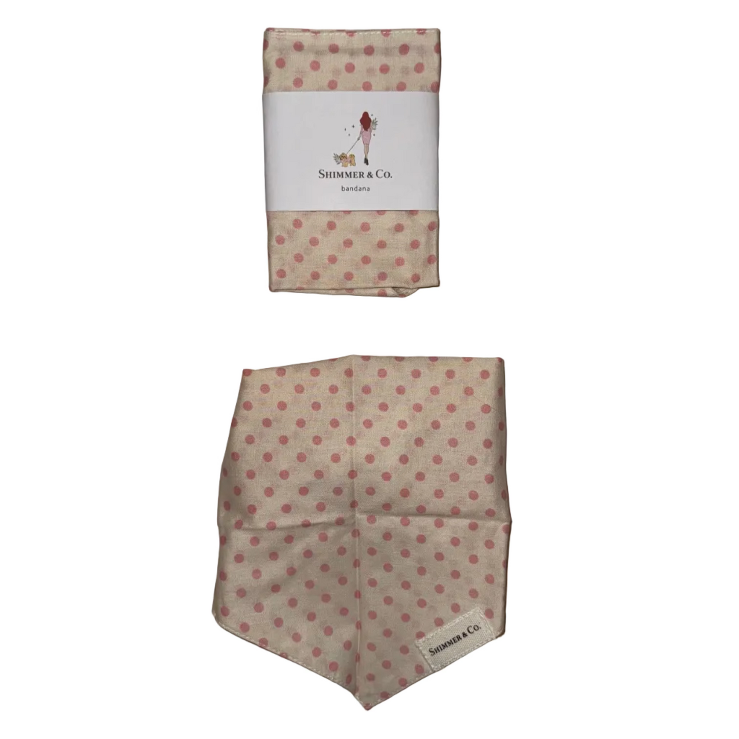 Shimmer & Co. Polka Dot Pink Dog Bandana