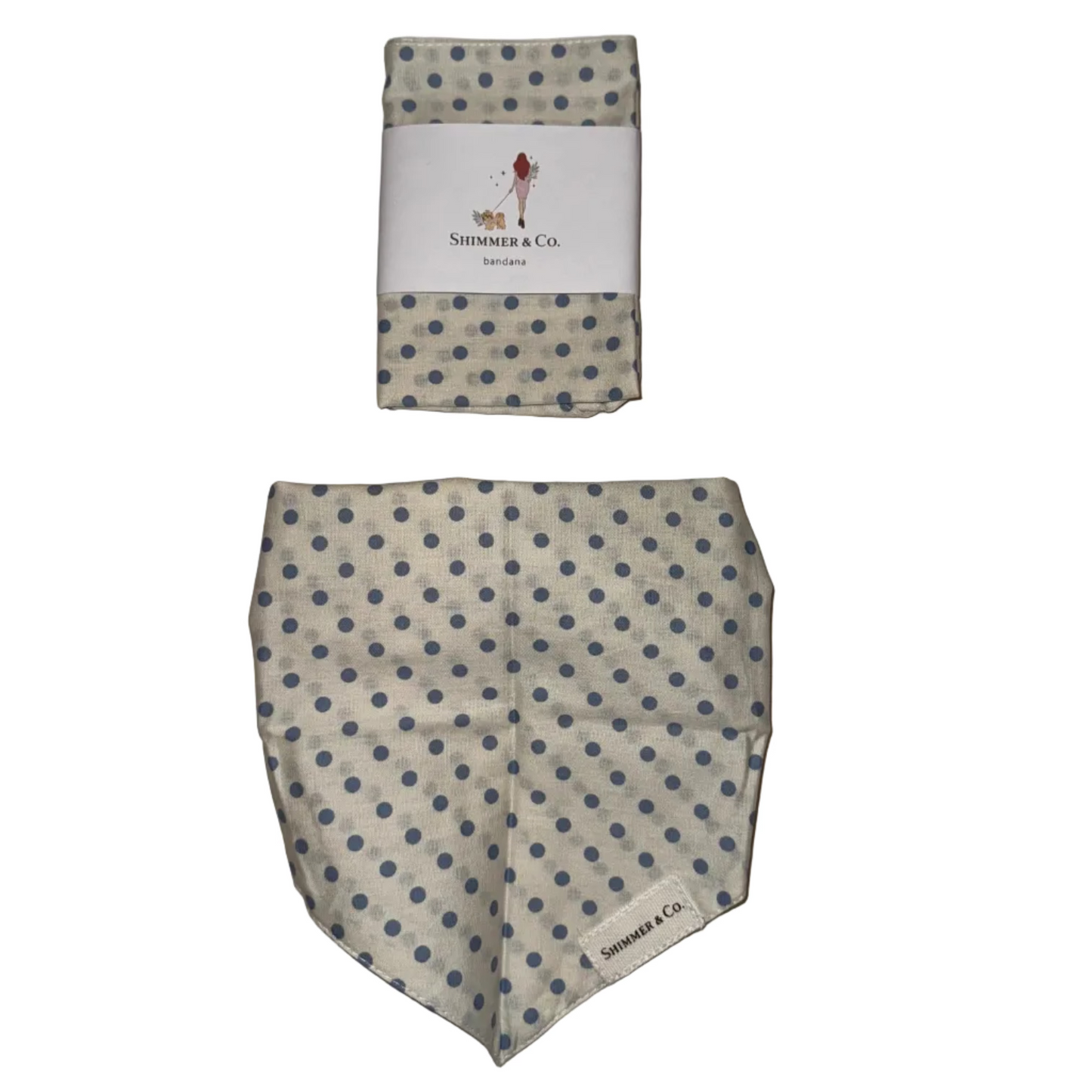 Shimmer & Co. Polka Dot Blue Dog Bandana