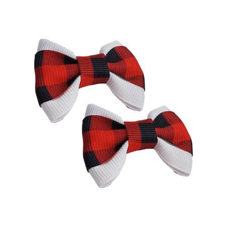 Red Buffalo Plaid Hair Bows