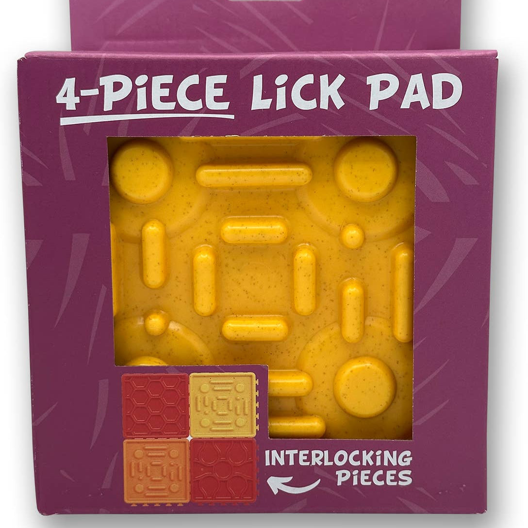 4 Piece Dog Lick Mat and Feeding Bowl w/ Interlocking Pieces
