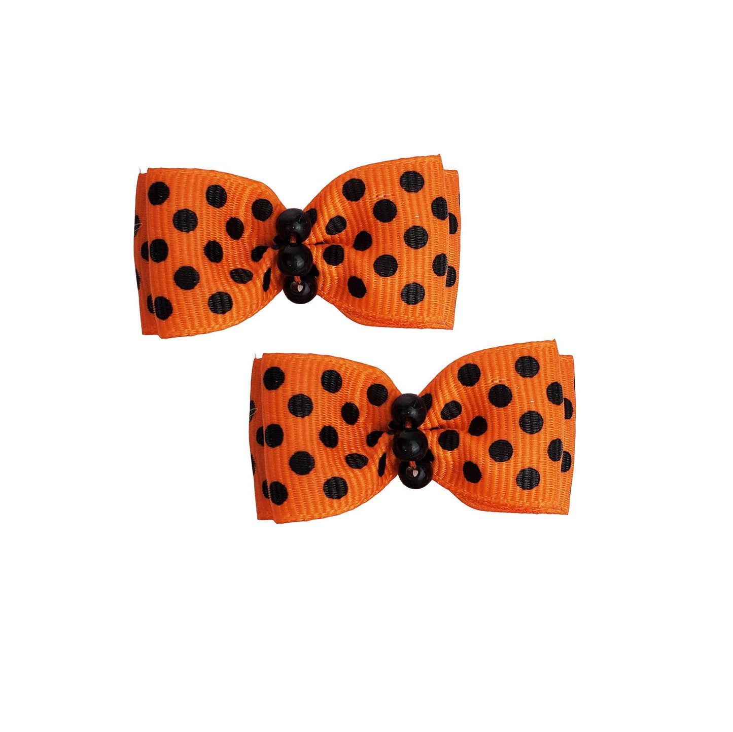 Canine Clips Halloween Orange with Black Dots