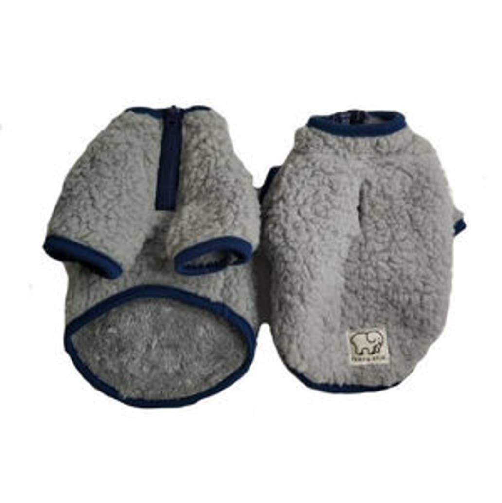 Half Zip Sherpa Fleece Grey