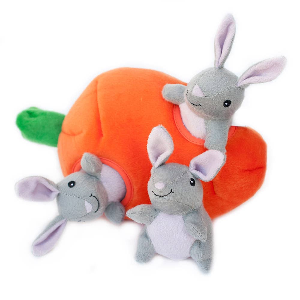 Zippy Burrow - Bunny 'n Carrot - Dog Toy