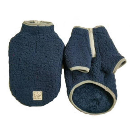 Half Zip Sherpa Fleece Navy